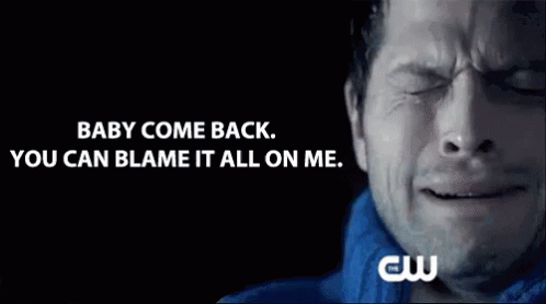 Baby Come Back Misha Collins Crying GIF