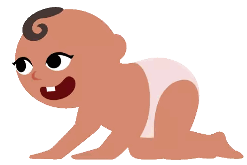 Baby Crawling in Diaper
