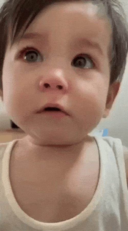 Baby Cry Covering One Eye GIF