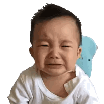 Baby Crying and Making Funny Face in White Shirt