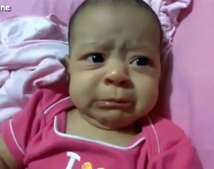 Baby Crying In Pink Shirt With Letter T GIF