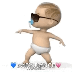 Baby Dancing with Sunglasses and Pacifier