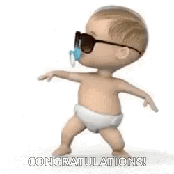 Baby Dancing with Sunglasses and Pacifier
