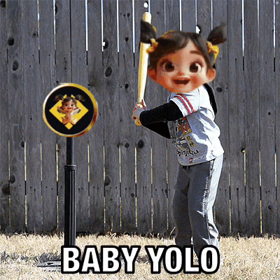 Baby Doll Holding Baseball Bat Baby Yolo