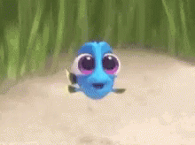 Baby Dory Swimming in Sand