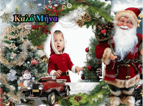 Baby Dressed As Santa Claus Merry Christmas GIF