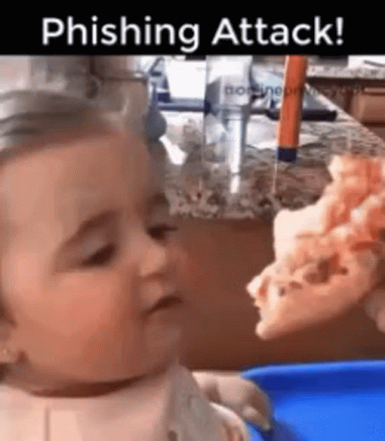 Baby Eating Pizza With Phishing Attack