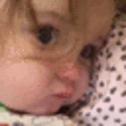 Baby Face Closeup on Blanket