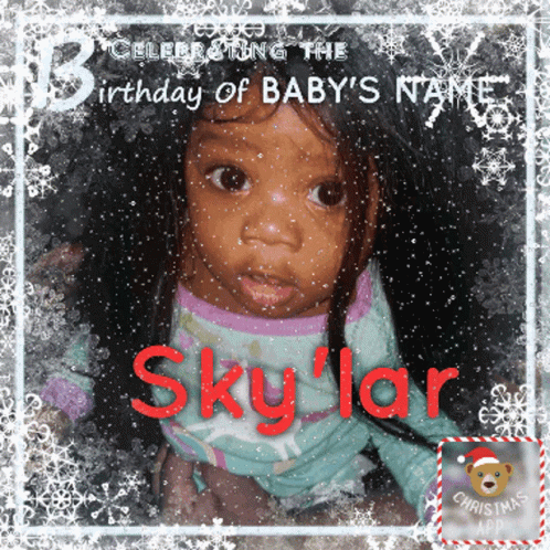 Baby Face With Name Skylar