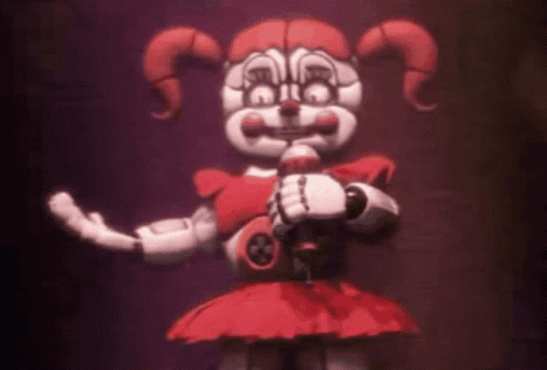 Baby From Five Nights At Freddy's Holding Microphone GIF