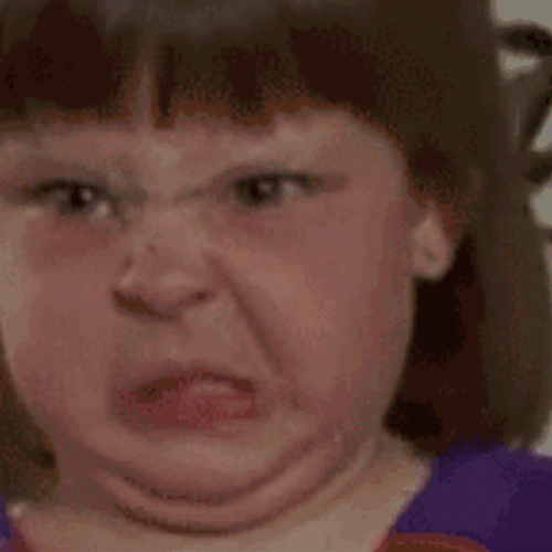 Baby Girl Anger Face Zoom In GIF