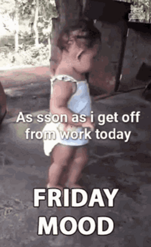 Baby Girl Happy Friday Dance Work Meme GIF