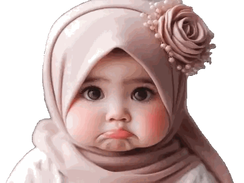 Baby Girl in Pink Hijab with Flower