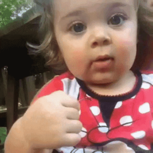 Baby Girl in Red and White Polka Dot Minnie Mouse Dress