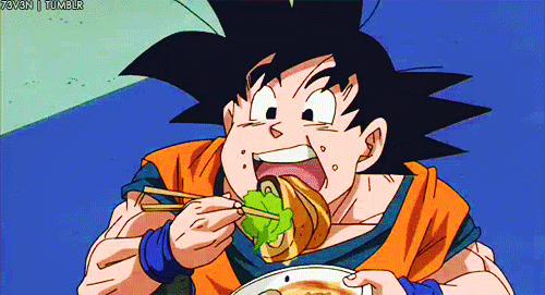 Baby Goku And Vegeta Eating GIF