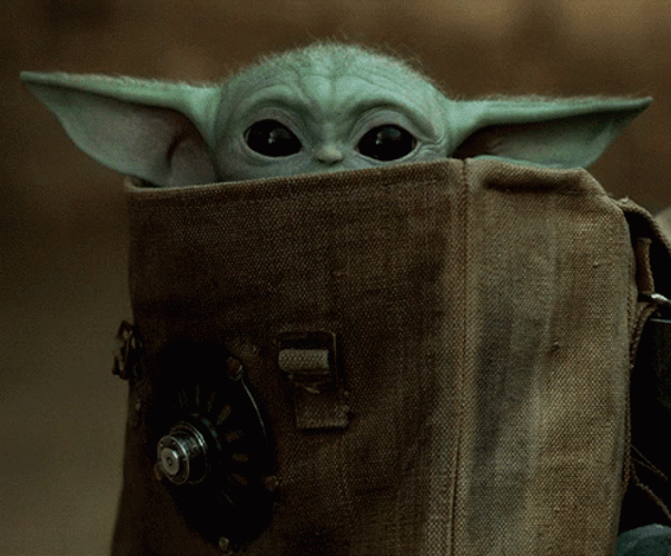 Baby Grogu Hide In The Bag GIF