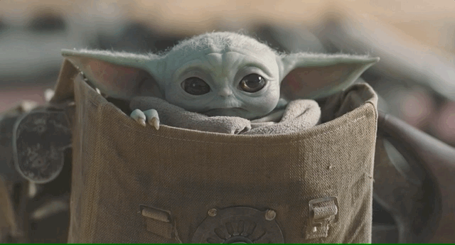 Baby Grogu In The Bag GIF