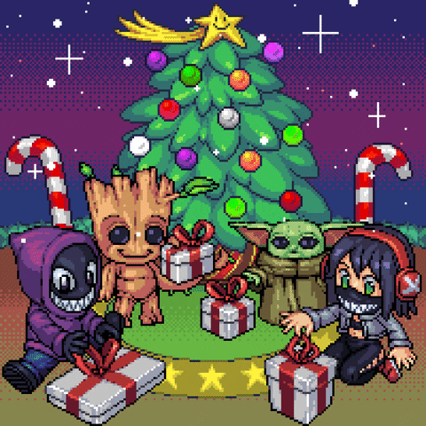 Baby Groot Christmas With Friends GIF