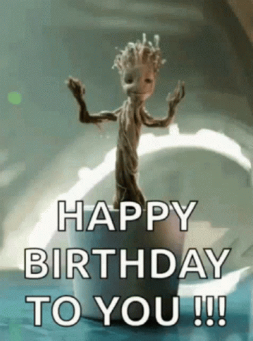 Baby Groot Funny Happy Birthday Meme GIF