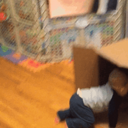Baby Hiding In The Box GIF