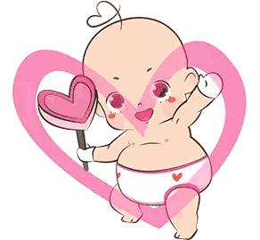 Baby Holding Pink Heart in Front of Face