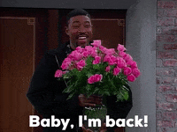 Baby I'm Back With Bouquet GIF