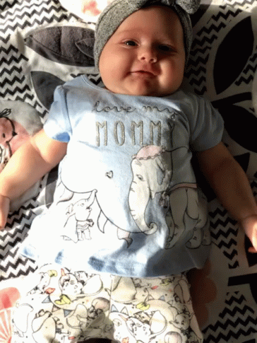 Baby In Blue Shirt Saying Love My Mommy GIF