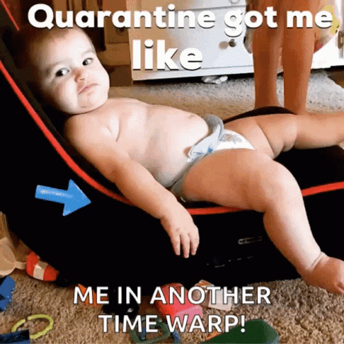 Baby In Diaper Laying In Chair Quarantine Got Me Like GIF