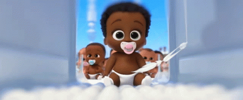 Baby In Diaper With Pacifier On Cloud GIF