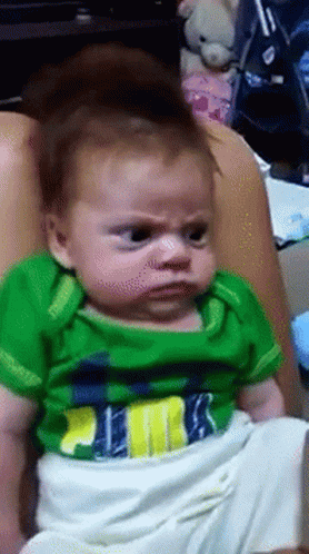 Baby In Green Shirt Saying Hulk GIF