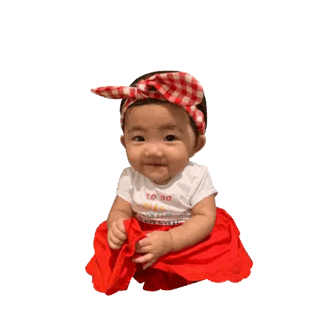 Baby in Red Dress with Schmira Headband