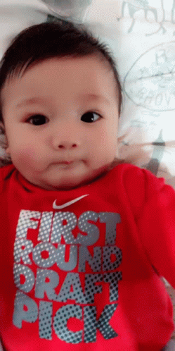 Baby In Red Nike Shirt First Round Draft Pick GIF