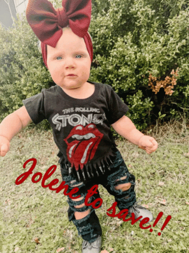Baby in Rolling Stones Shirt and Jeans