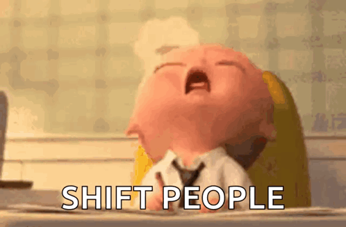 Baby in Suit Crying Shift People