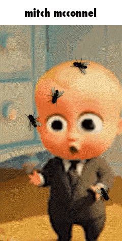 Baby in Suit Surrounded by Flies Mitch McConnell