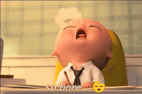 Baby in Suit Yawning So Done
