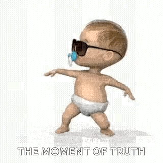 Baby in Sunglasses Dancing with Pacifier