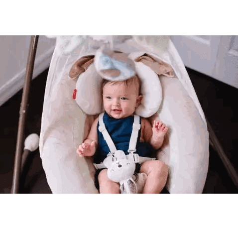 Baby In Swing With Toy