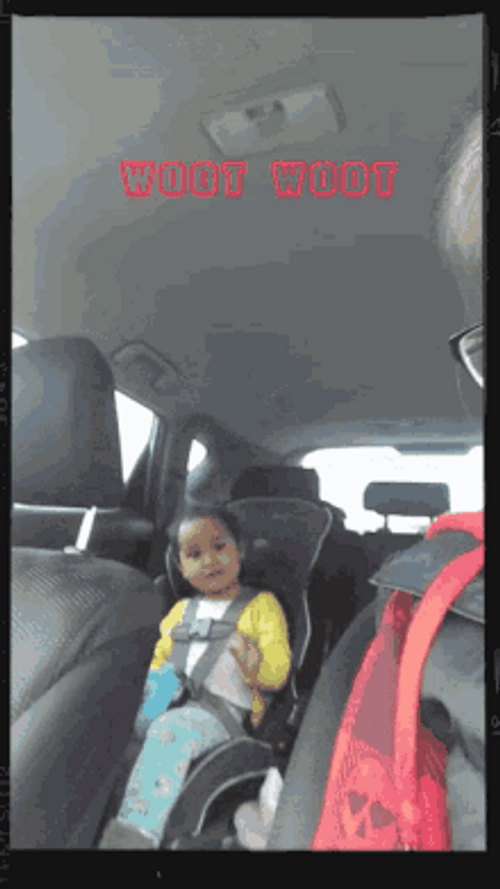Baby In The Car Woot Woot GIF