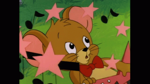 Baby Jerry Mouse Seeing Stars And Notes GIF