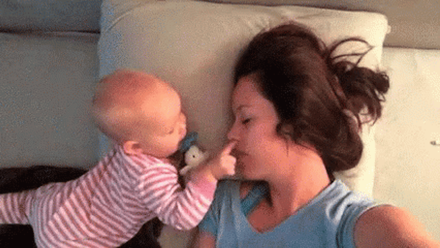 Baby Kissing Mom GIF