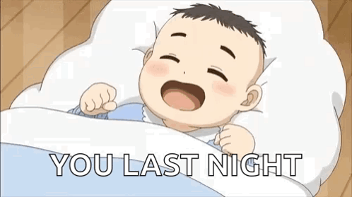 Baby Laying in Bed Mouth Open You Last Night
