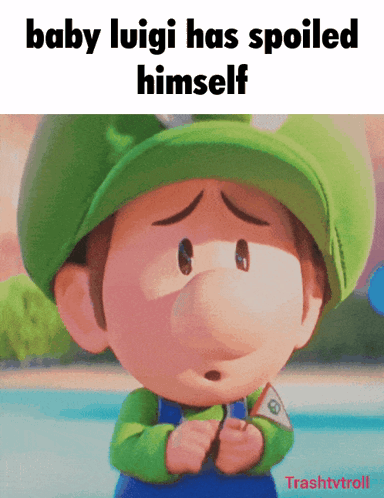 Baby Luigi Spoiled With Picture of Luigi in Green Hat