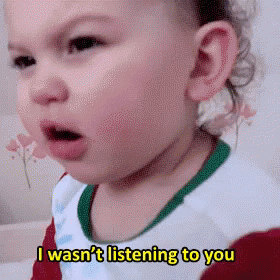 Baby Making Funny Face Saying I Wasn't Listening