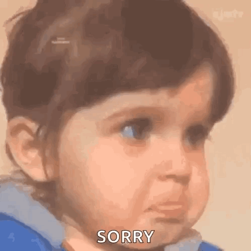 Baby Making Sad Face Saying Sorry GIF