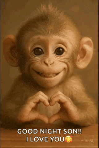 Baby Monkey Making Heart Shape
