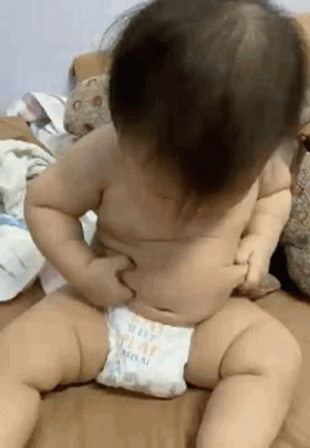 Baby Pinching Tummy GIF