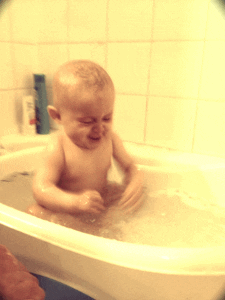 Baby Playing On Bath Tub Bath Time GIF