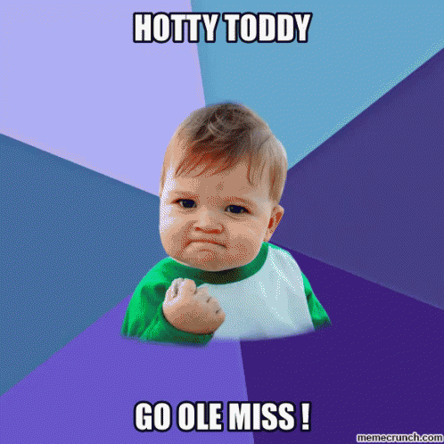 Baby Raising Fist Hotty Toddy Go Ole Miss