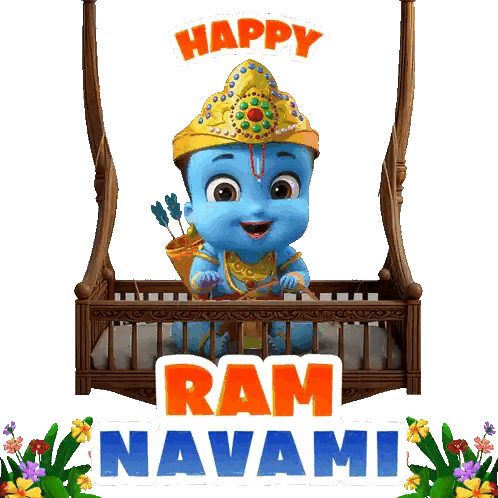 Baby Ram Sitting in Swing Happy Ram Navami